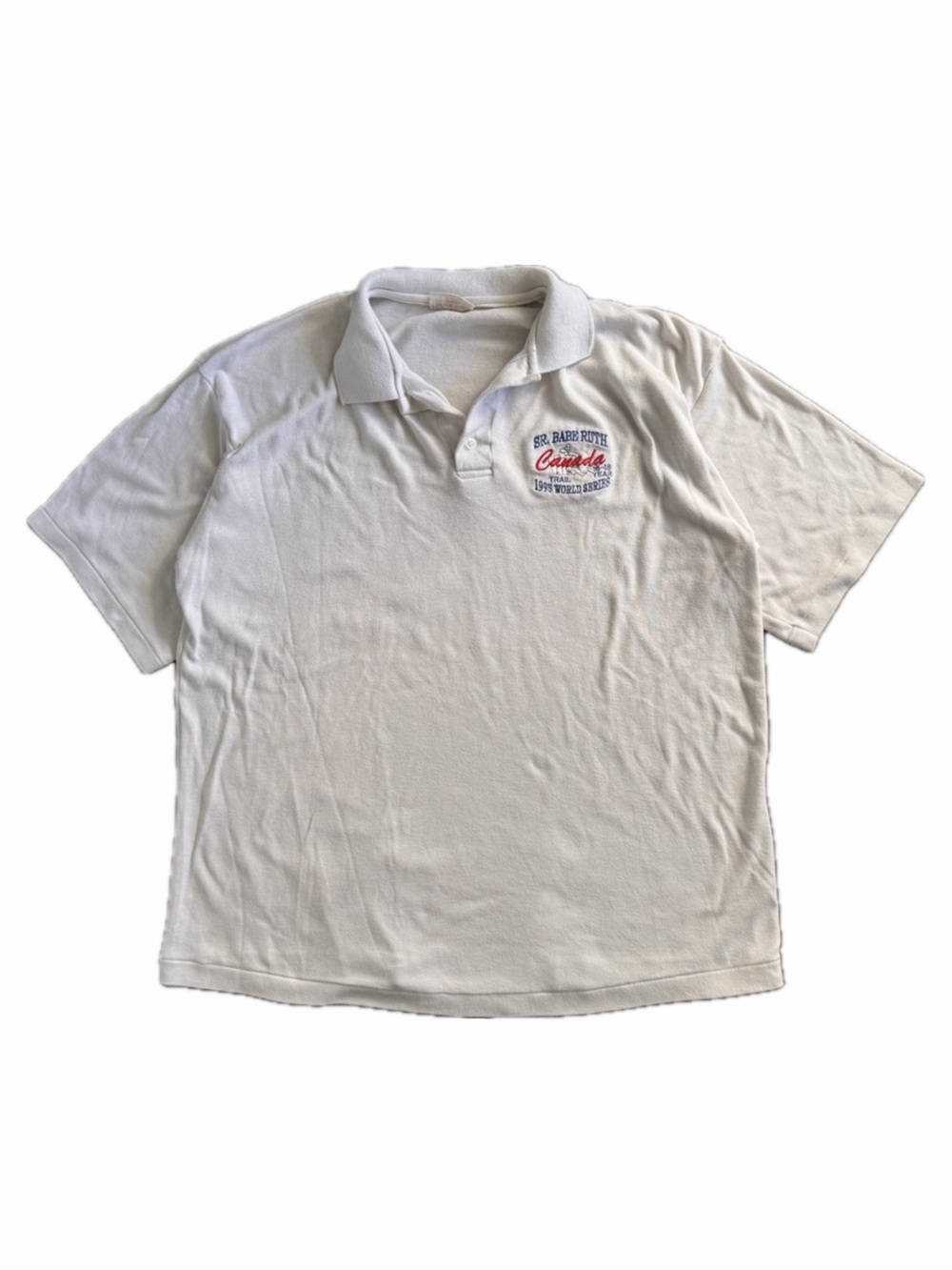 1995 Babe Ruth Hall of Fame Vintage White Polo Tee - Baseball